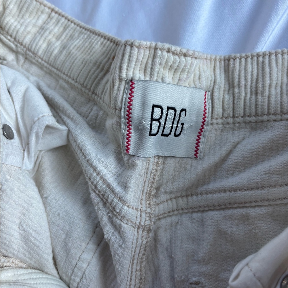 BDG Cream Corduroy wide leg Pants - Picture 2 of 4